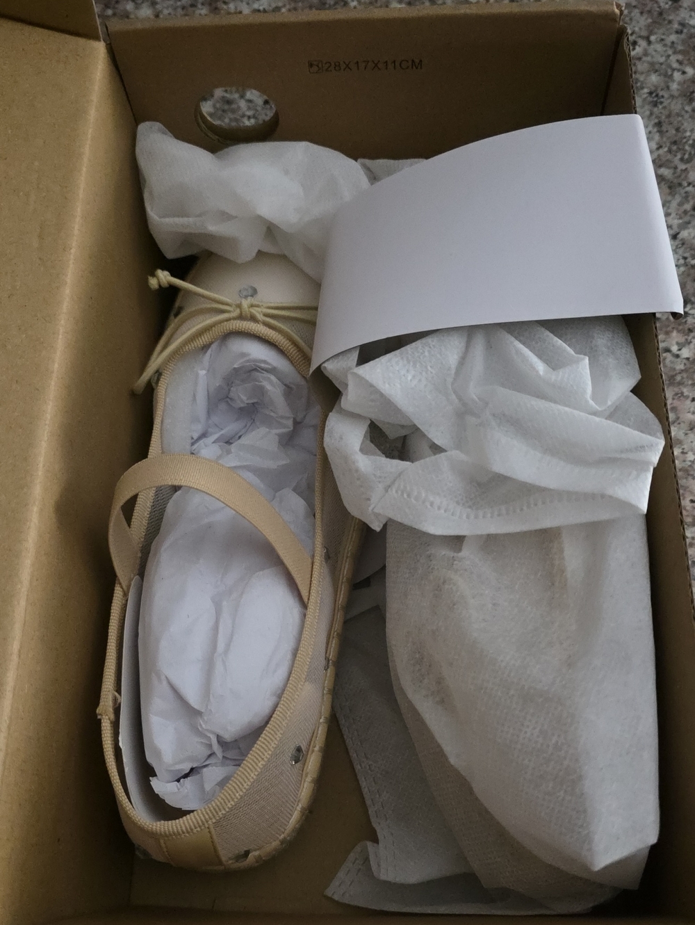 Women’s Beige Espadrille Ballet Flats with Ankle Tie